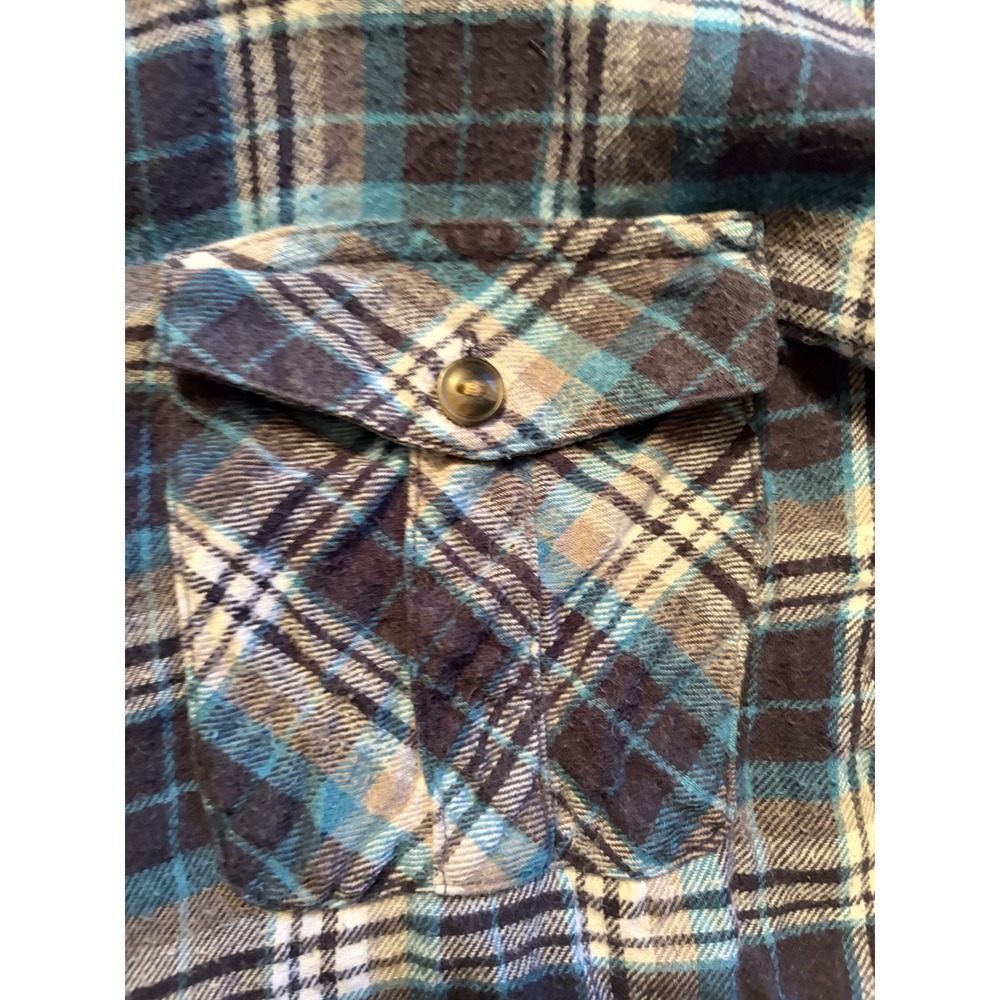 Mossimo Supply Co Mens Blue Plaid Flannel Button Down Shirt Long Sleeve L - Picture 6 of 9